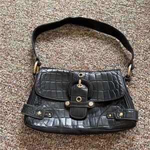 Franco Sarto Y2K Black Leather Shoulder Bag